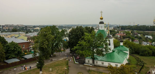 Vladimir Russia August 2021 Верхня Панорама Білої Церкви Преображення Господнього — стокове фото