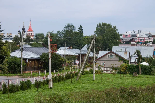 Vue Panoramique Vieille Ville Suzdal Anneau Russie Avec Des Maisons — Photo