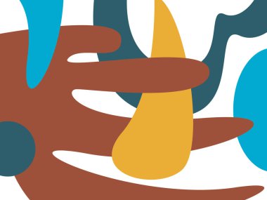 Yumuşak eğriler ve 2021 sonbahar renklerinin kaotik şekilleriyle vektör grafiksel soyut arkaplan