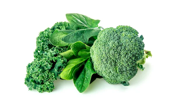 Verdi sani con broccoli, spinaci e cavolo riccio — Foto Stock