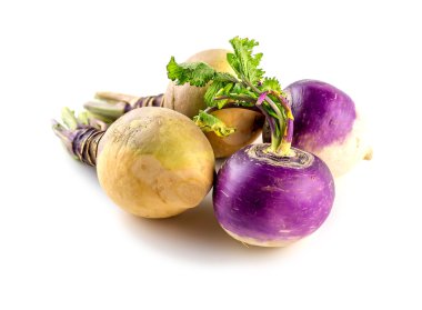 Pile of bitter tasting raw swedes and turnips clipart