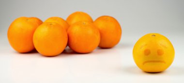 Sad segregated yellowish orange clipart