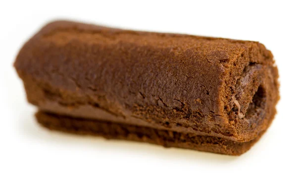 Makro grädde fylld choklad Rulltårta — Stockfoto