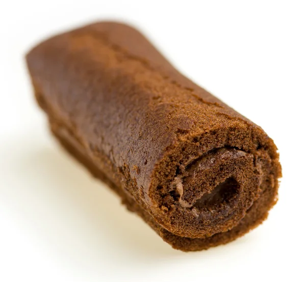 Närbild av ohälsosamma choklad rulle — Stockfoto