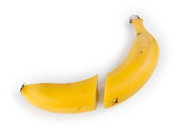 Perfekt geschnittene Hälften reifer gelber Bananen — Stockfoto