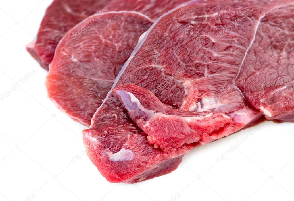 Closeup of raw lamb steaks