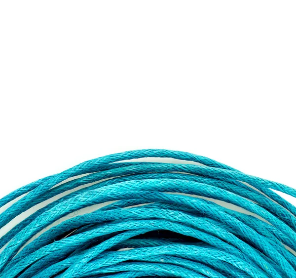 Spirale brillante blu corda corda sfondo texture — Foto Stock