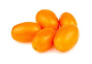 Grup üzerinde beyaz izole altın üzüm kiraz domates