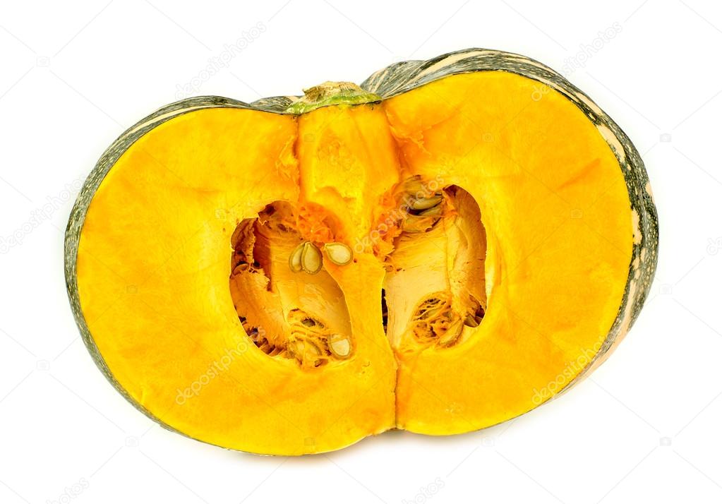 Australian pumpkin cut in half