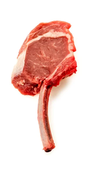 Aerial top view of tasty lamb chop rack — Stock Photo, Image