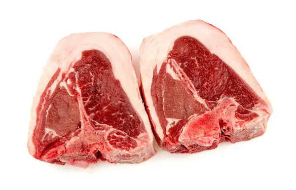 Twee delen van ruwe ongekookt lamb chops — Stockfoto