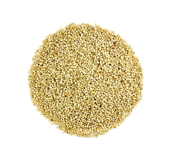 Closeup aerial of fresh quinoa isolated on white — Stock Photo, Image