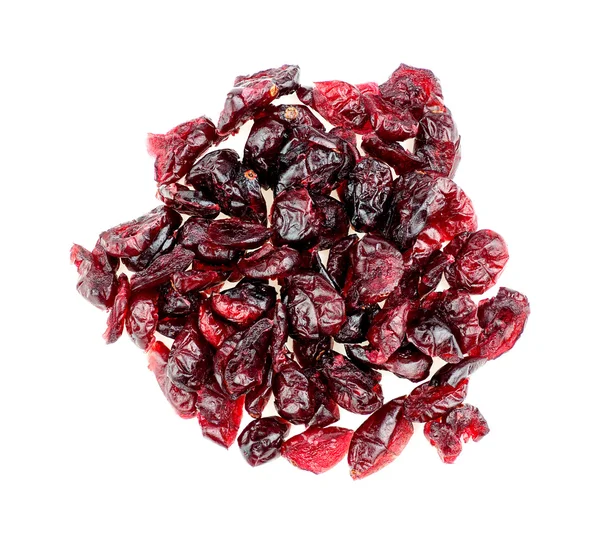 Dehydrated cranberries isolated on white — Stock Photo, Image