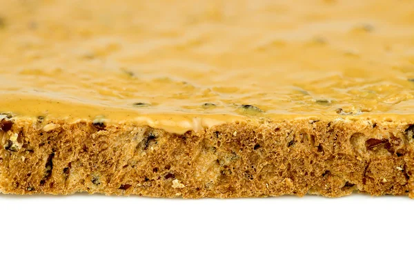Makro närbild av kantar av jordnötssmör toast — Stockfoto