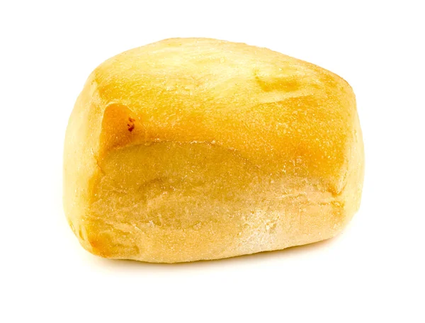 Makro närbild av välsmakande bröd rulle isolerad på vit — Stockfoto