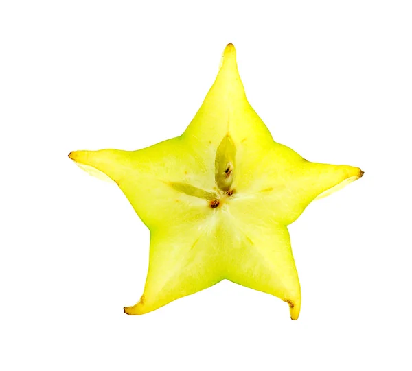 Zbliżenie makro nacięcie owoce gwiazda Karambol — Zdjęcie stockowe