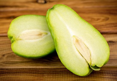 Rustik gurme gıda atış lezzetli olgun chayote choko meyve