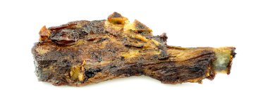 Izgara Kuzu pirzola üzerine beyaz izole makro closeup