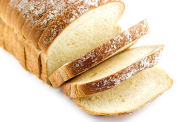 Beyaz ekmek, dilimlenmiş, izole