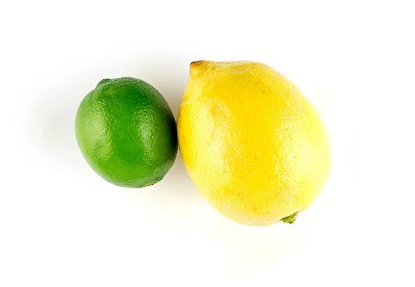 Citron et lime contre blanc — Photo