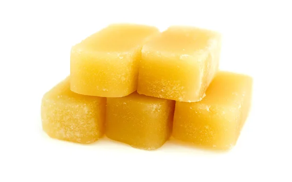 Cubes of all natural beeswax isolated on white — Stock Photo, Image