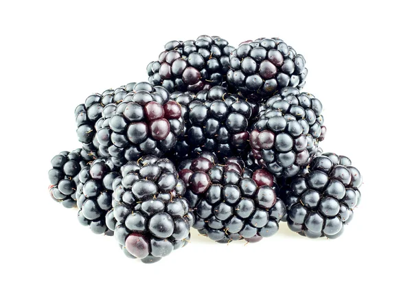Ripe blackberries studio isolated on white background — Stock Photo, Image