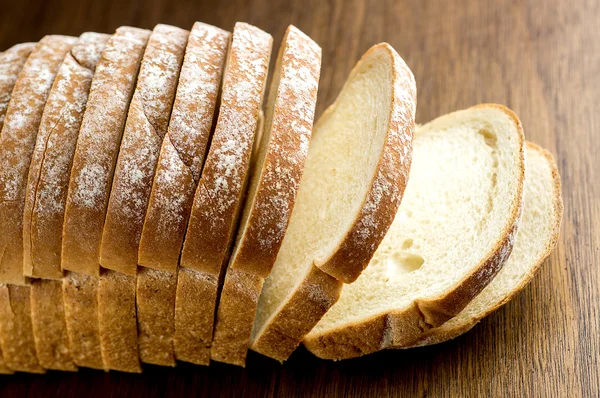 Dilimlenmiş ekmek somun rustik makro