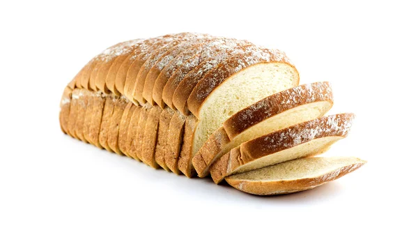 Hele brød isolert på hvitt – stockfoto