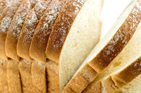 Closeup macro de pão com fatias — Fotografia de Stock