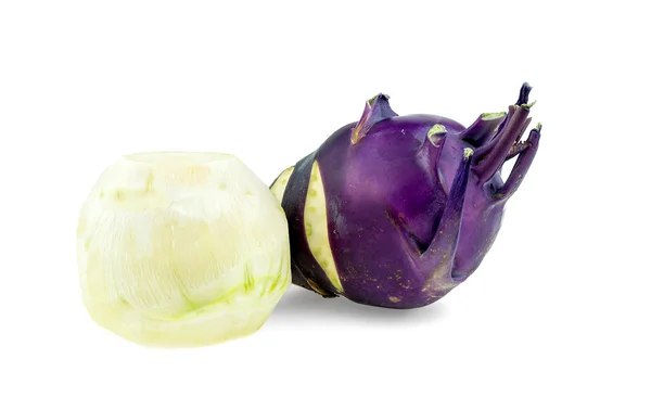 Макро из очищенного фиолетового кольраби капустной репы студия изол — стоковое фото