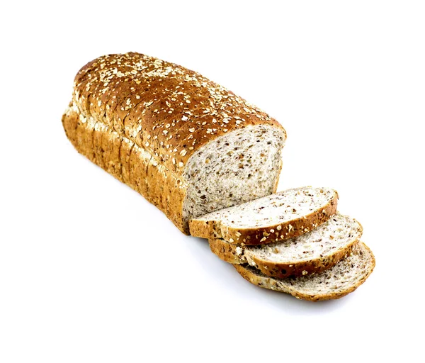 全麦面包上白色隔离 免版税图库照片