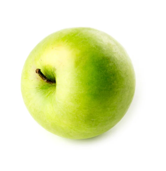 Beyaz arka plan üzerinde izole gevrek yeşil elma — Stok fotoğraf