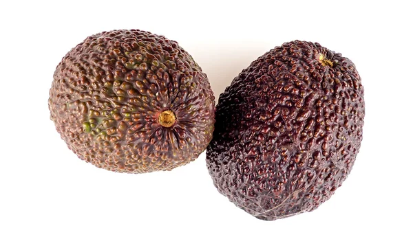 Top view of two perfectly ripened nutrient rich avocados — Stock Photo, Image