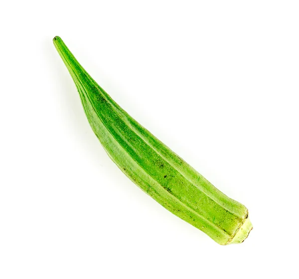 Biologische okra bamia geïsoleerd op wit — Stockfoto