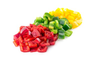 Taze doğranmış çiğ biber beyaz renk vermeyen