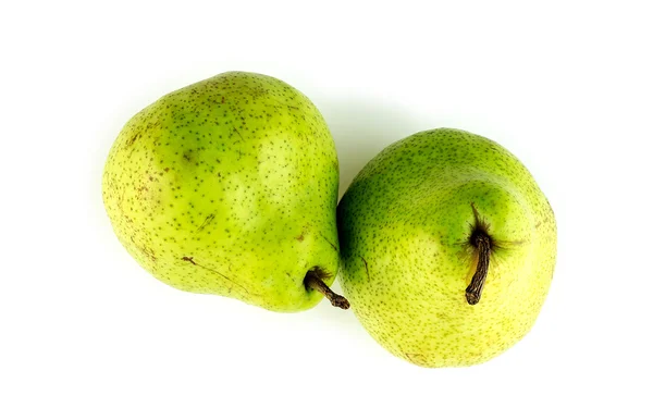 Levendige groene peren met peer vlekkerige huid — Stockfoto