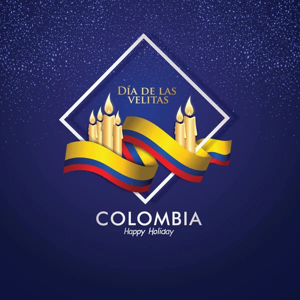 Saludo Felicitación Del Día Colombia Vector Ilustración Con Fondos Realistas — Archivo Imágenes Vectoriales