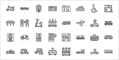 Metro, tren, mekik, yürüyüş yolu, tramvay, mobil, motosiklet, minibüs, geçit gibi 32 toplu taşıma ikonu