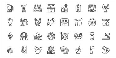 Antep fıstığı, kova, bira, buğday, şişe açacağı, bar, bardak, bira, içki imalathanesi gibi 32 bira ikonu.