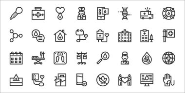 Kan bağışı, dayanışma, sıvı, bağış, eritrosit, ağırlık, hastane, kan sohbeti gibi 32 kan bağışı ikonu.