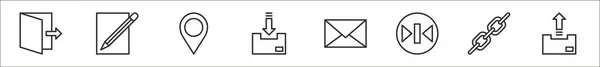 Set Von Multimedia Thin Outline Symbolen Wie Bearbeiten Platzhalter Download — Stockvektor