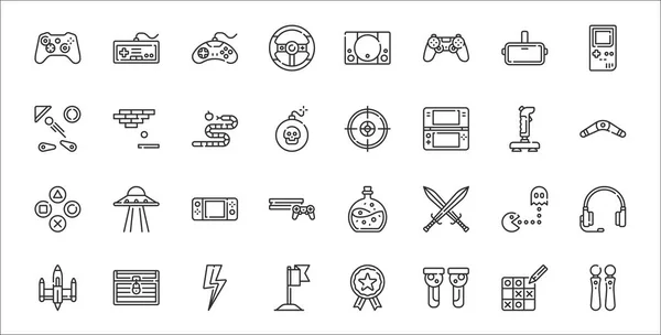 Set Von Gaming Thin Outline Icons Wie Game Controller Game Vektorgrafiken