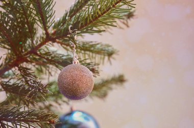 Noel arkaplanı ve bir ağaçta takılabilen bir noel.