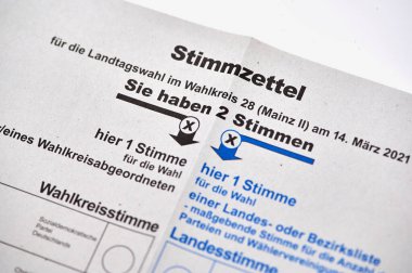 Rhineland-Palatinate, Almanya 'da 14 Mart 2021' de yapılacak eyalet seçimleri için oy pusulaları