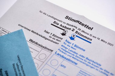 Rhineland-Palatinate, Almanya 'da 14 Mart 2021' de yapılacak eyalet seçimleri için oy pusulaları