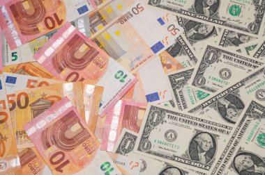 Sergide Avrupa ve ABD 'den banknotlar.