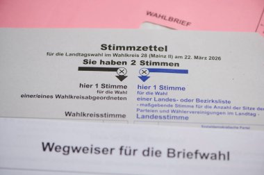 Mainz, Almanya - 22 Şubat 2026: Rhineland-Palatinate Devlet Seçimleri için 22 Mart 2026