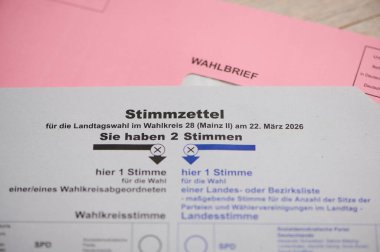 Mainz, Almanya - 22 Şubat 2026: Rhineland-Palatinate Devlet Seçimleri için 22 Mart 2026