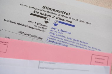 Mainz, Almanya - 22 Şubat 2026: Rhineland-Palatinate Devlet Seçimleri için 22 Mart 2026