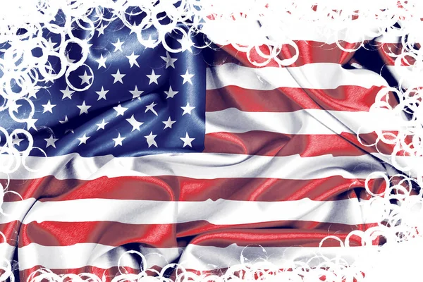 Usa Vlag Met Olieverf — Stockfoto